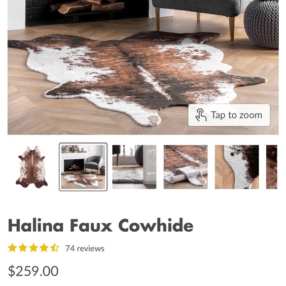 Cost Plus World Market Other Faux Cowhide Rug Poshmark